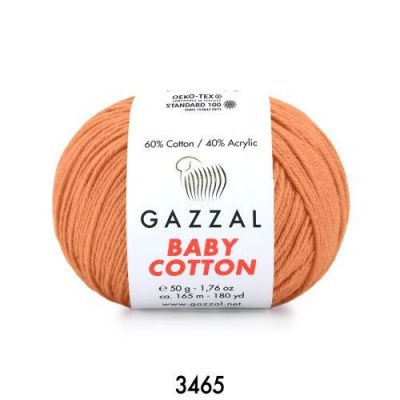 GAZZAL  BABY COTTON   3465 - 60% Хлопок, 40% Акрил 50 г/165 м