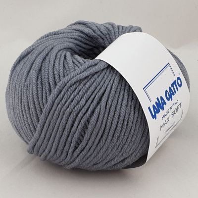Lana Gatto Maxi Soft (14433 стальной) 100% меринос экстрафайн 50 г/90 м